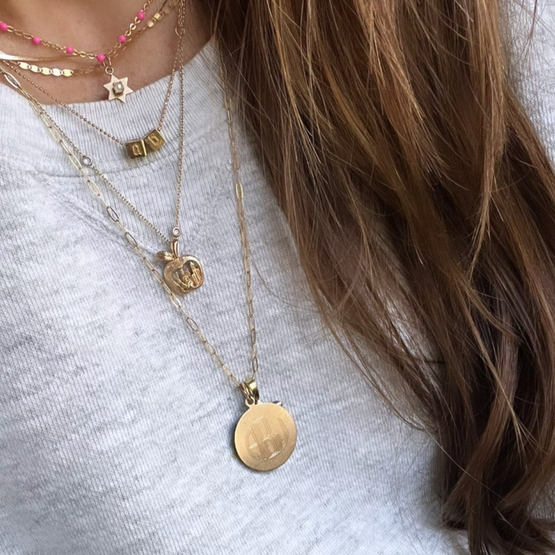 Personalized Monogram Circle Initial Necklace