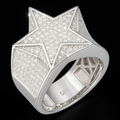 925 Sterling Silver Moissanite Super Star Ring