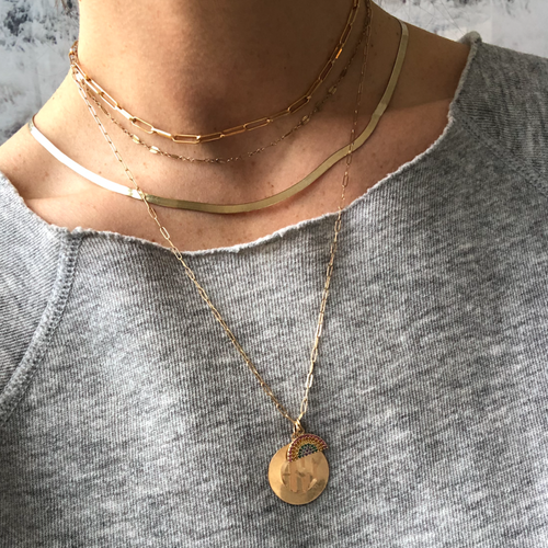 Essential Link Chain — Modern Mixed Metal Necklace