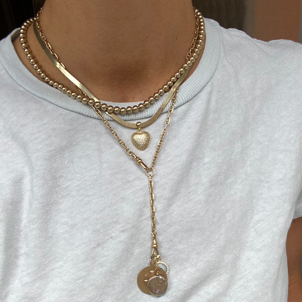 5mm Sliding Moon Bead Necklace
