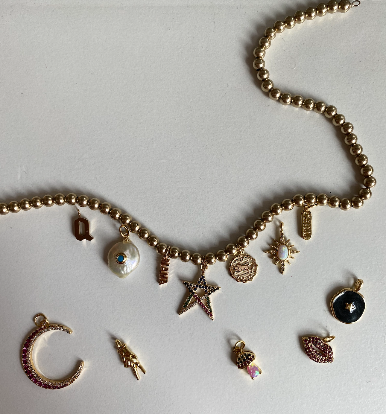 5mm Sliding Moon Bead Necklace