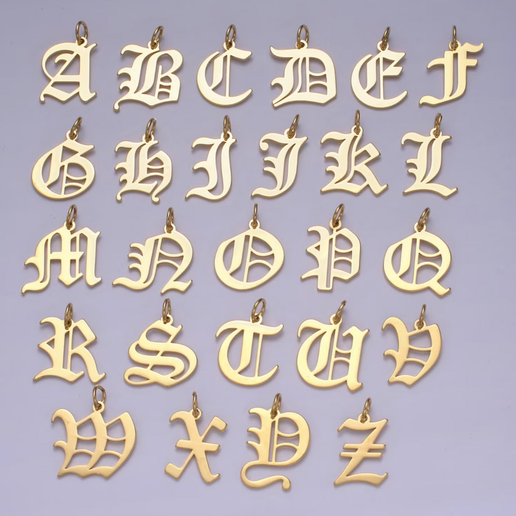 Old English Letter Charm