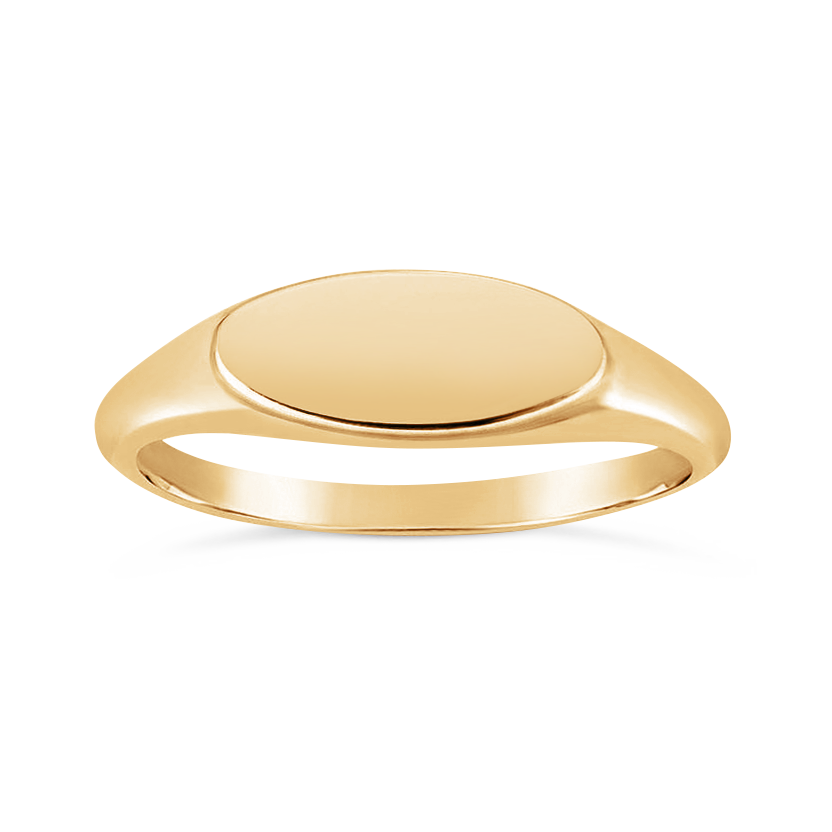 Thin Skinny Signet Ring — Delicate Personalized Band